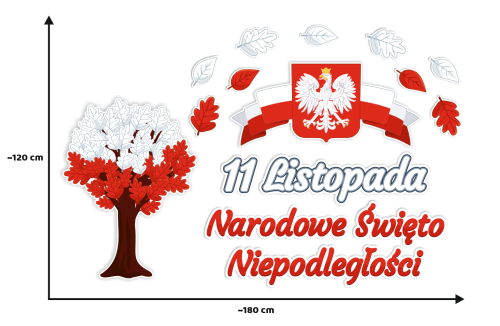Dekoracja Patriotyczna - 11 Listopada - wzór 2 (rozmiar XXL)