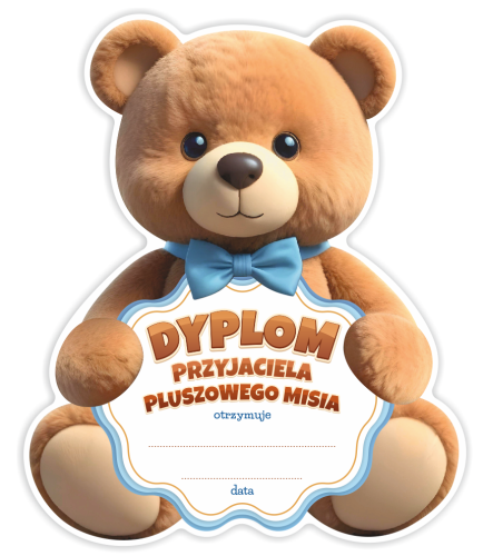 DYPLOM KSZTAŁT - DZIEŃ PLUSZOWEGO MISIA - wzór 2