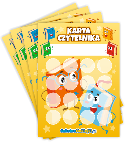 Karty Czytelnika - wzór 2 (komplet 10 szt., na okrągłe naklejki 20mm)