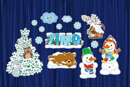 Dekoracja zimowa - Krajobraz - Zima (rozmiar XXL)