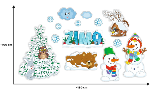 Dekoracja zimowa - Krajobraz - Zima (rozmiar XXL)