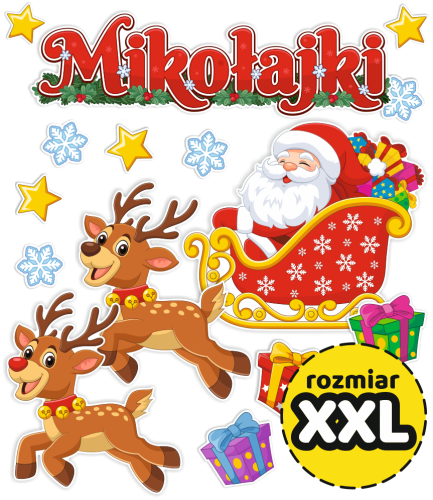 Dekoracja Świąteczna Boże Narodzenie - Mikołajki - wzór 2 (rozmiar XXL)