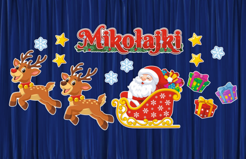 Dekoracja Świąteczna Boże Narodzenie - Mikołajki - wzór 2 (rozmiar XXL)