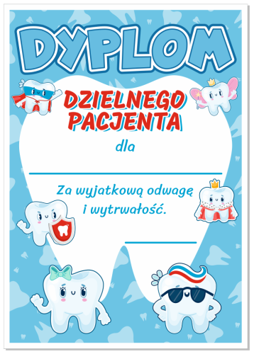 Dyplom Dzielnego Pacjenta "Ząbki"