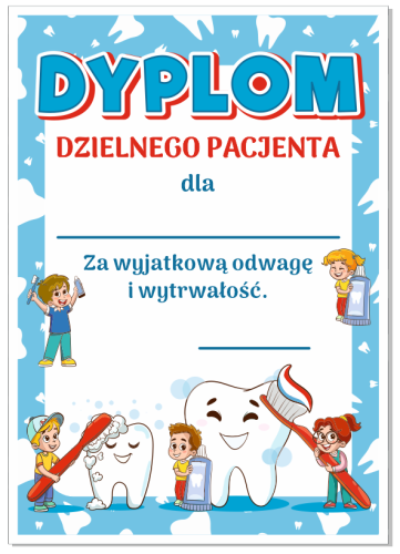 Dyplom Dzielnego Pacjenta "Dzieci" - wzór 2