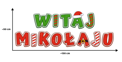 Dekoracja napis: WITAJ MIKOŁAJU (wycięte litery)