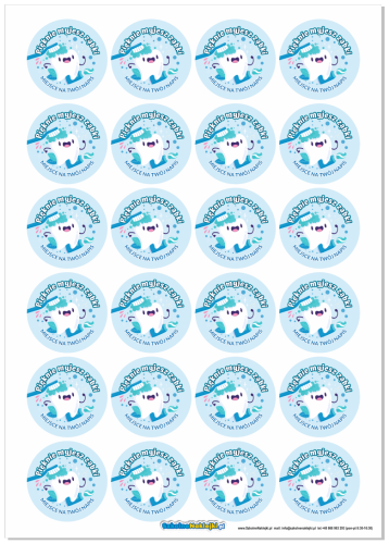 Naklejki "Dzielny Pacjent" - "Pięknie myjesz ząbki!" (40mm, 120 szt.) + Twój napis