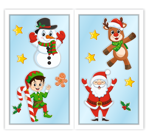 Dekoracja świąteczna - DUŻE POSTACIE ŚWIĄTECZNE (~A3, dwustronna)