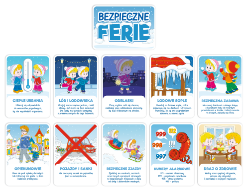 bezpieczeństwo ferie plansze