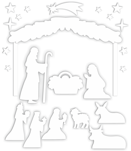 Dekoracja Świąteczna - Szopka Bożonarodzeniowa na Jasełka - wzór 2 (rozmiar XXL)