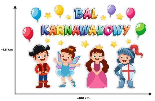 Dekoracja - Bal Karnawałowy - wzór 2 (rozmiar XXL)