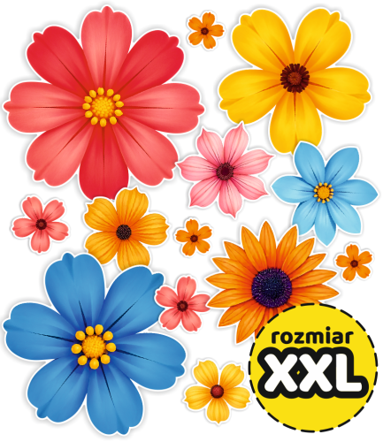 Dekoracja - Duże Kolorowe Kwiaty (rozmiar XXL)