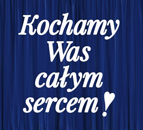 Dekoracja napis: KOCHAMY WAS CAŁYM SERCEM!