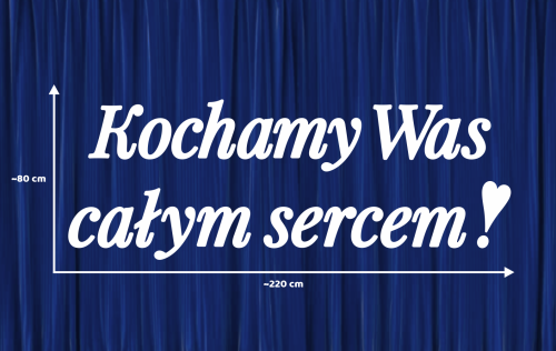 Dekoracja napis: KOCHAMY WAS CAŁYM SERCEM!