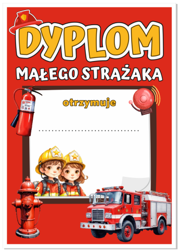 Dyplom Małego strażaka - wzór 3 (format A5)