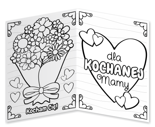 Laurka na Dzień Mamy do kolorowania (składana, format A5)