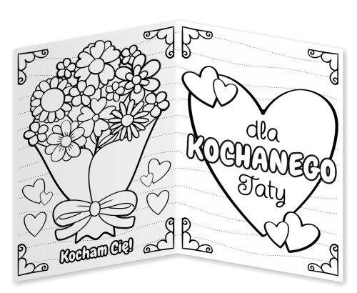 Laurka na Dzień Taty do kolorowania (składana, format A5)