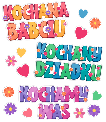 Dekoracja Dzień Babci i Dziadka - wzór 5 (~A3, jednostronna)