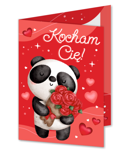 KARTKA WALENTYNKOWA - wzór 5 (składana, format A6)