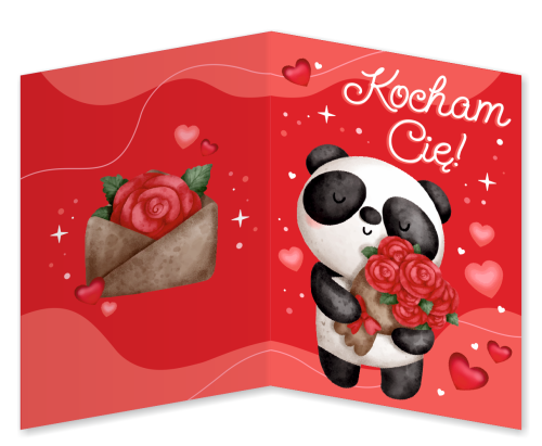 KARTKA WALENTYNKOWA - wzór 5 (składana, format A6)