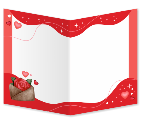 KARTKA WALENTYNKOWA - wzór 5 (składana, format A6)
