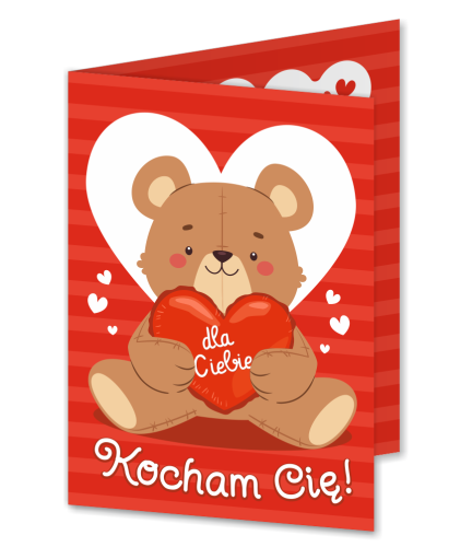 KARTKA WALENTYNKOWA - wzór 6 (składana, format A6)