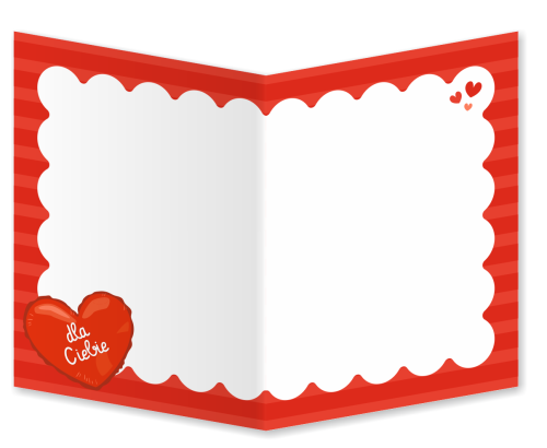 KARTKA WALENTYNKOWA - wzór 6 (składana, format A6)