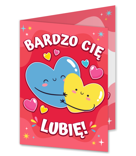 KARTKA WALENTYNKOWA - wzór 8 (składana, format A6)