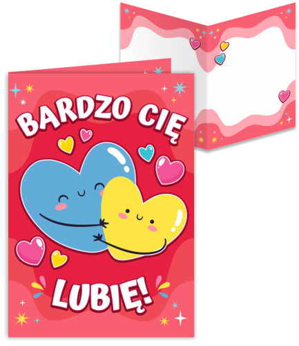 KARTKA WALENTYNKOWA - wzór 8 (składana, format A6)