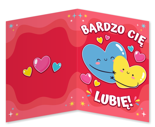 KARTKA WALENTYNKOWA - wzór 8 (składana, format A6)