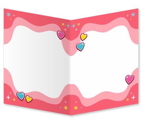 KARTKA WALENTYNKOWA - wzór 8 (składana, format A6)