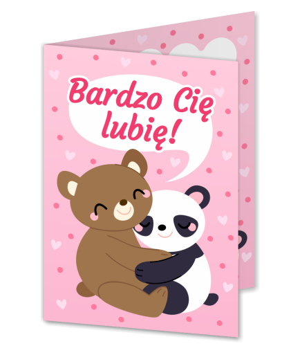KARTKA WALENTYNKOWA - wzór 9 (składana, format A6)