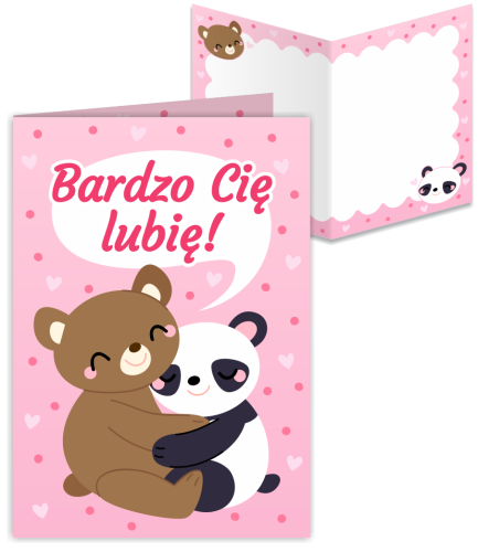 KARTKA WALENTYNKOWA - wzór 9 (składana, format A6)