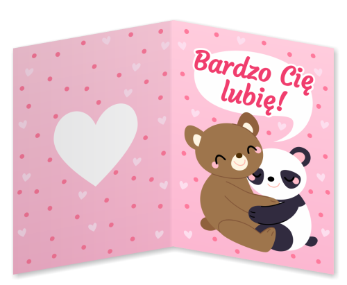 KARTKA WALENTYNKOWA - wzór 9 (składana, format A6)