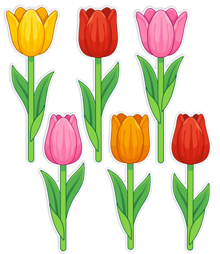 Dekoracja wiosenna na okna "Duże tulipany" (~A3, dwustronna)