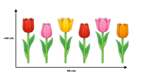 Dekoracja wiosenna na okna "Duże tulipany" (~A3, dwustronna)