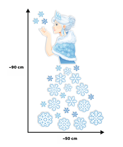 Dekoracja zimowa na okna "Pani Zima" - wzór 3 (dwustronna)