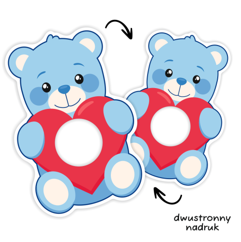 Opakowanie na lizaka - WALENTYNKI - Niebieski Miś