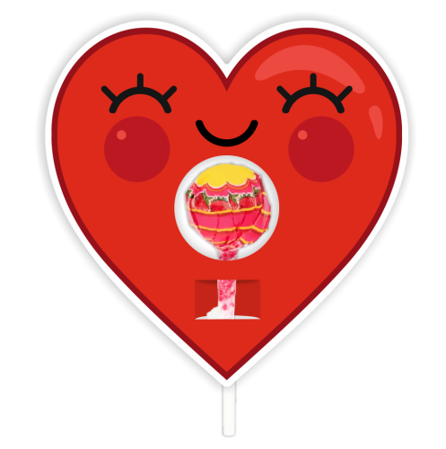 Opakowanie na lizaka - WALENTYNKI - Serce