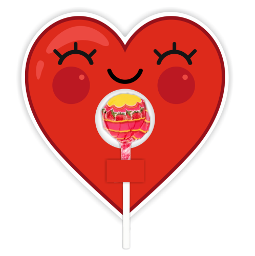 Opakowanie na lizaka - WALENTYNKI - Serce