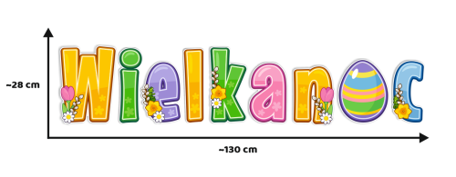 Dekoracja napis: WIELKANOC (wycięte litery)