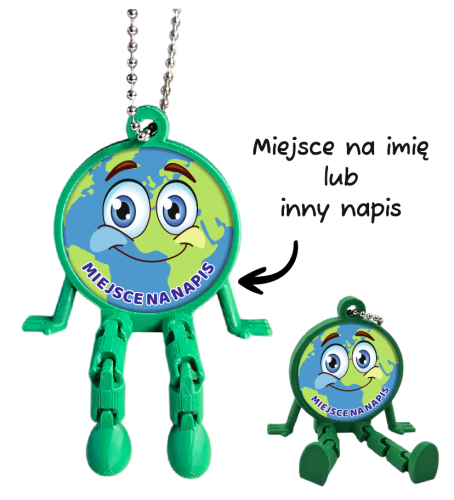 Breloczek 3D - DZIEŃ ZIEMI + twój napis