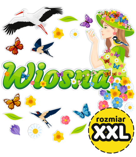 Dekoracja wiosenna - Pani Wiosna - wzór 4 (rozmiar XXL)