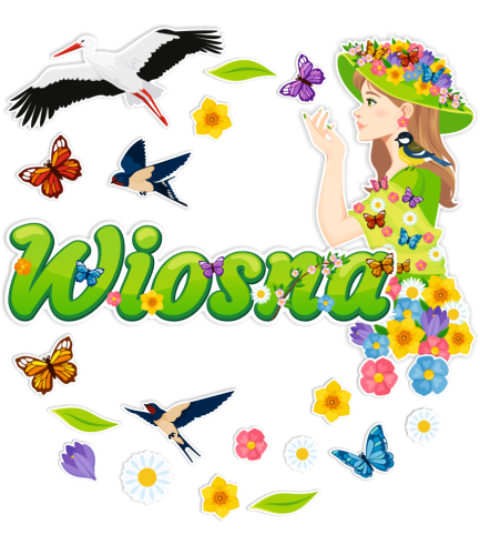 Dekoracja wiosenna - Pani Wiosna - wzór 4 (rozmiar XXL)