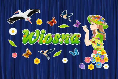 Dekoracja wiosenna - Pani Wiosna - wzór 4 (rozmiar XXL)