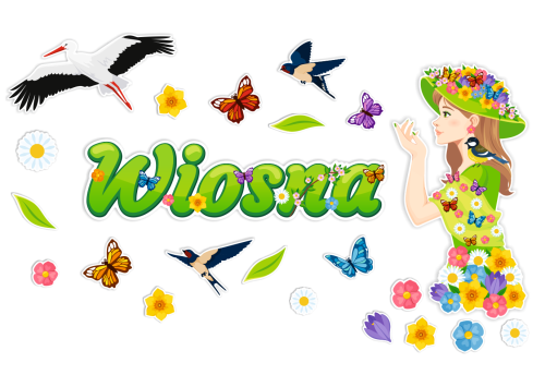 Dekoracja wiosenna - Pani Wiosna - wzór 4 (rozmiar XXL)