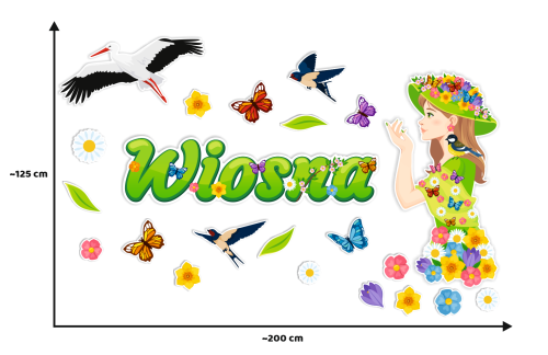 Dekoracja wiosenna - Pani Wiosna - wzór 4 (rozmiar XXL)