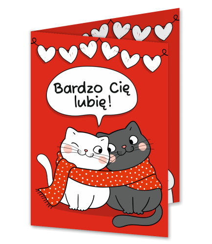 KARTKA WALENTYNKOWA - wzór 14 (składana, format A6)