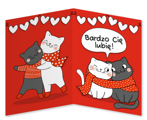 KARTKA WALENTYNKOWA - wzór 14 (składana, format A6)