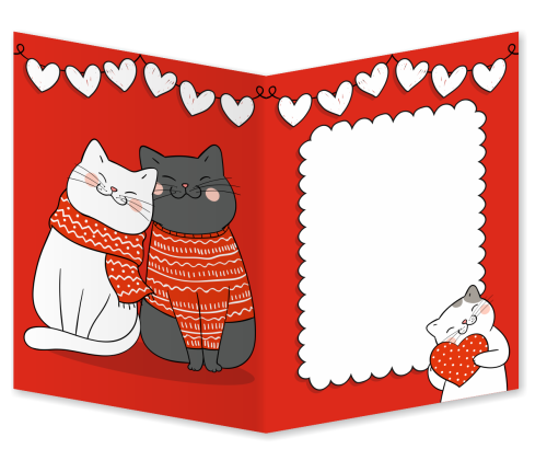 KARTKA WALENTYNKOWA - wzór 14 (składana, format A6)